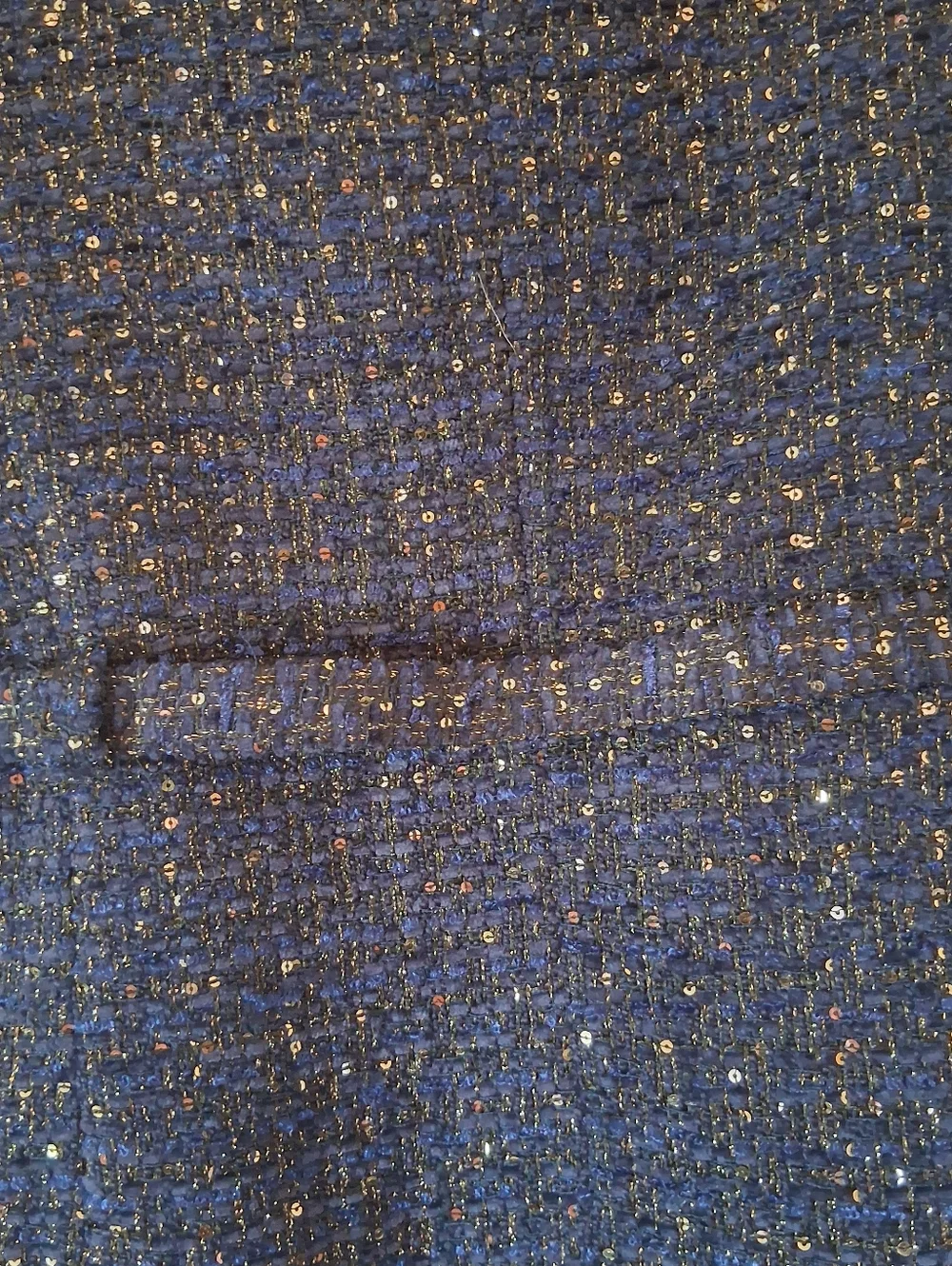 Zara Belted Seqiin Structured  Vest Navy  Size M - Picture 8 of 13